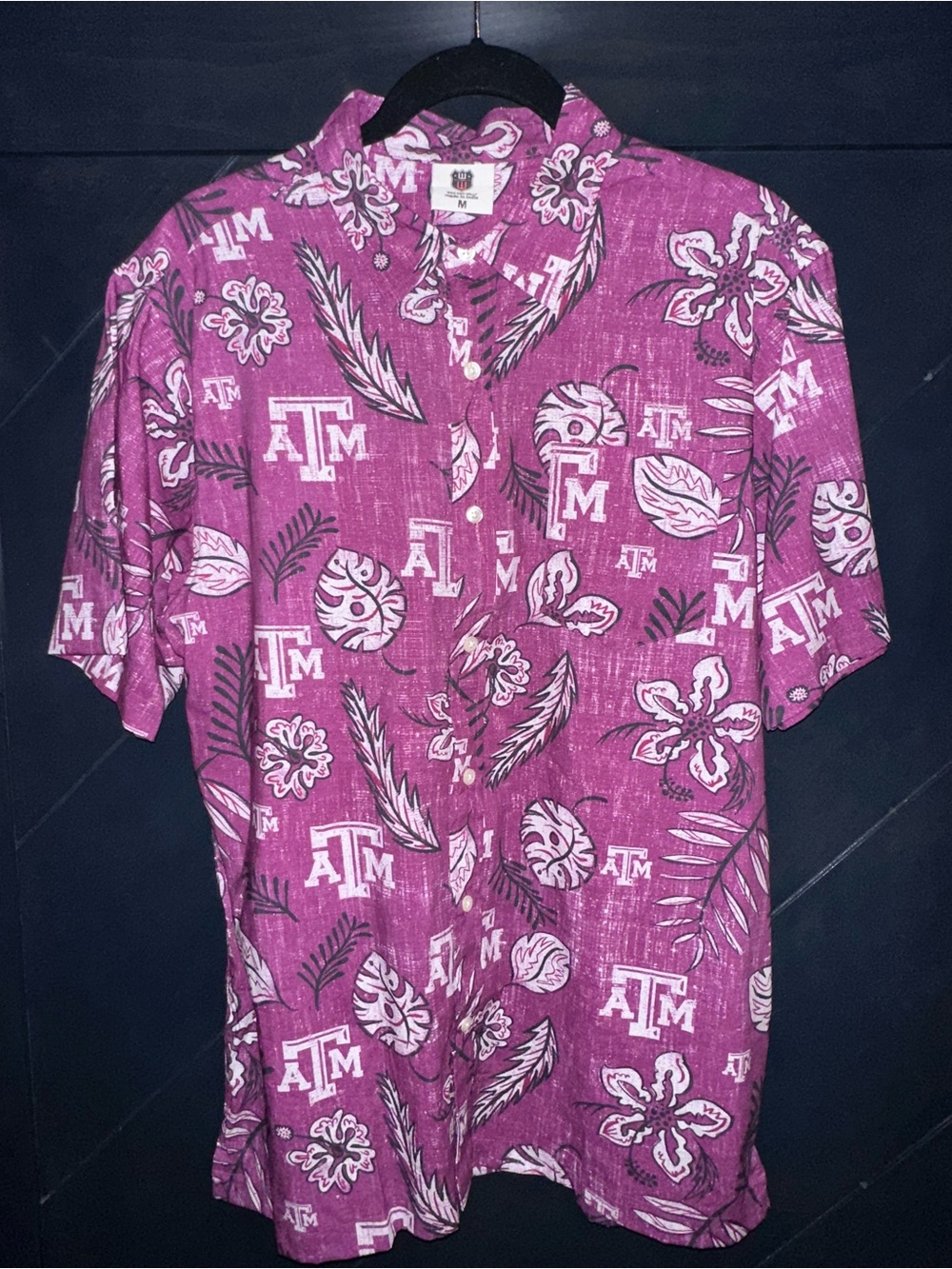 Texas A&M Hawaiian shirt from Wes and Willy featuring Aggie Floral